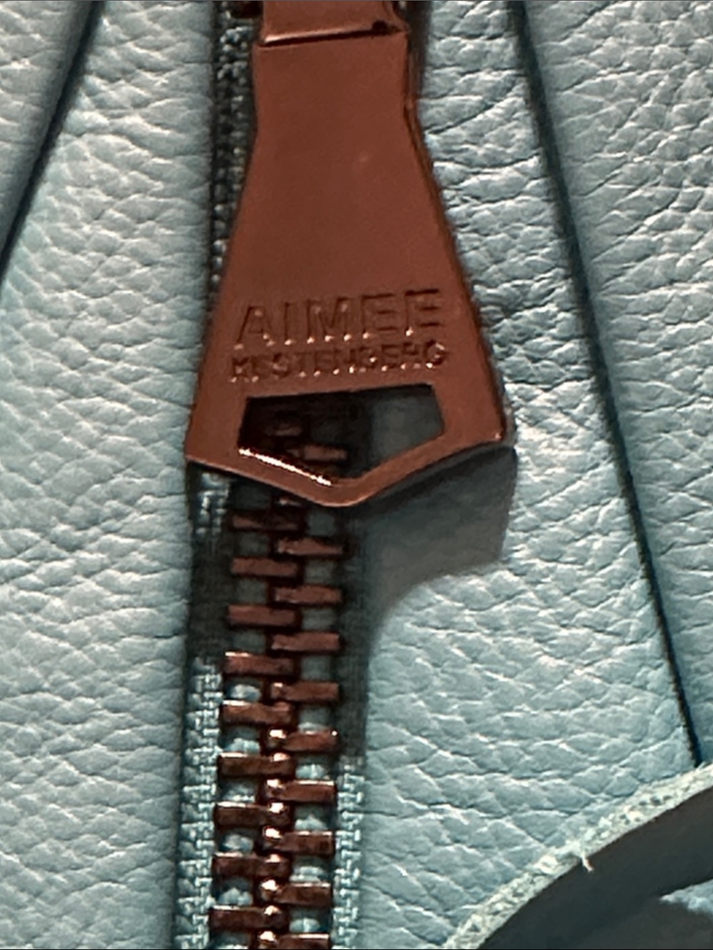 Teal Leather Aimee KestenbergCrossbody Bag with Chain Strap - Picture 7 of 9